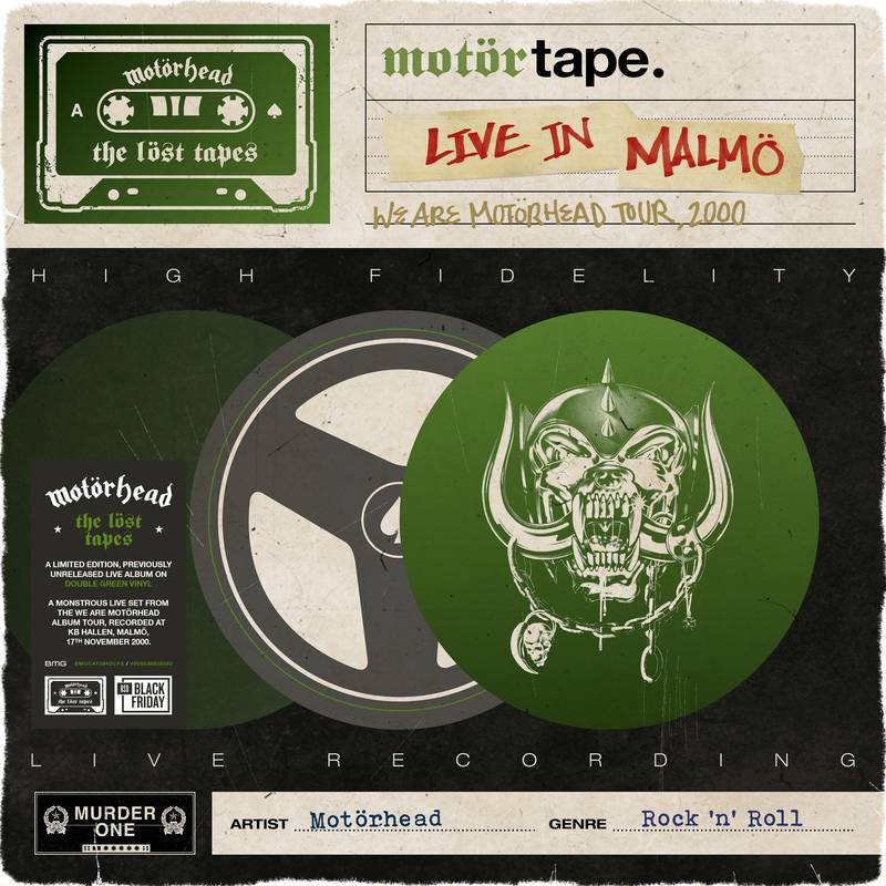 Motorhead - Live in Malmo. Green 2LP. 2022 Black Friday RSD Only 2600 worldwide!